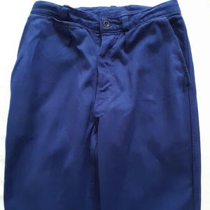 Vintage French moleskin chore pants trousers workwear 1960s indigo work worker 29.5W 32L