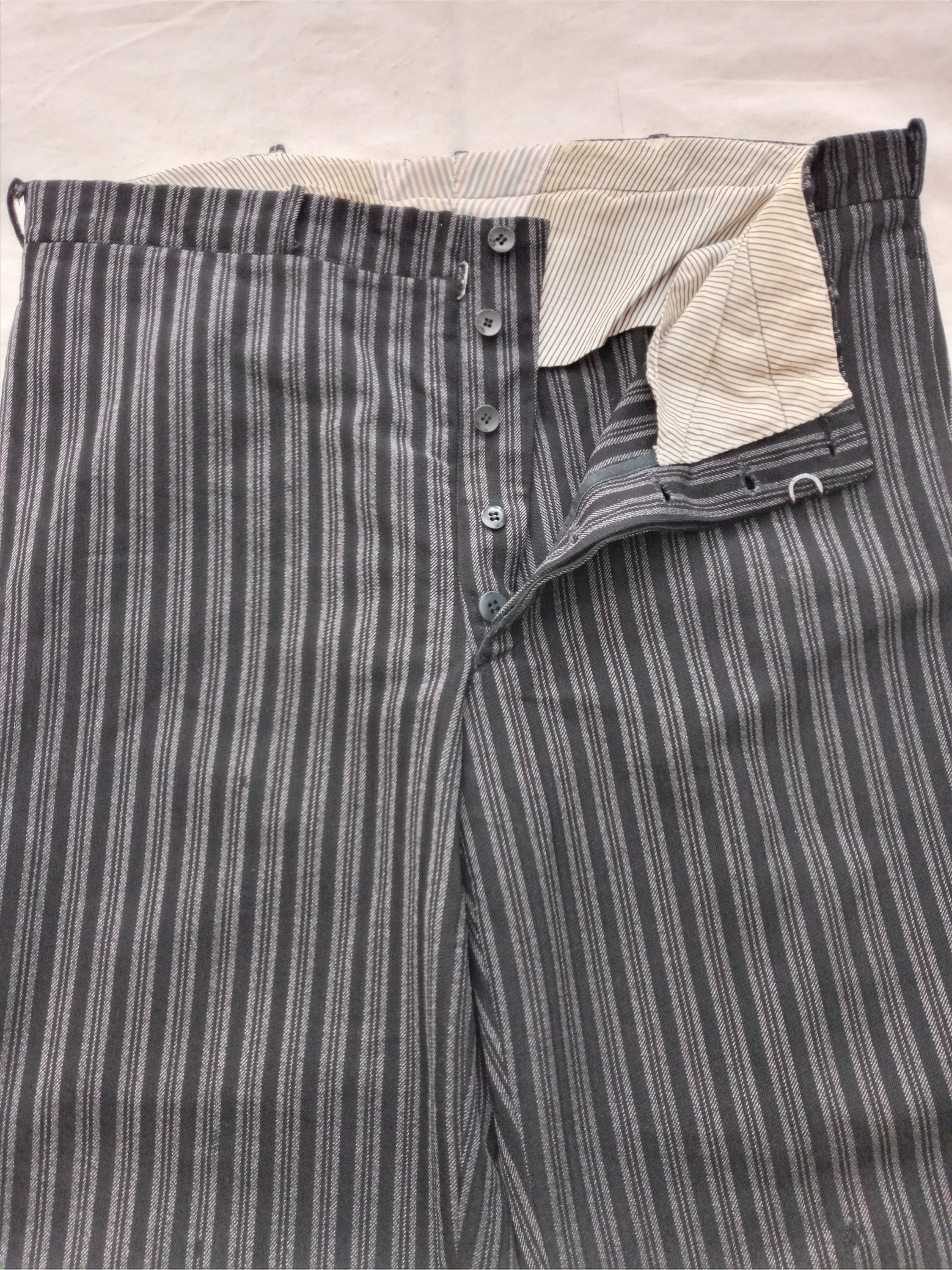 Vintage French Striped Pants Workwear 1940s 1950s Gents Vintage French Striped Pants Workwear 1940s 1950s Gents