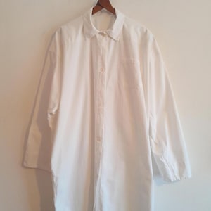 Vintage 1950s Swedish Cotton Duster Coat: Oversized Workwear Overshirt