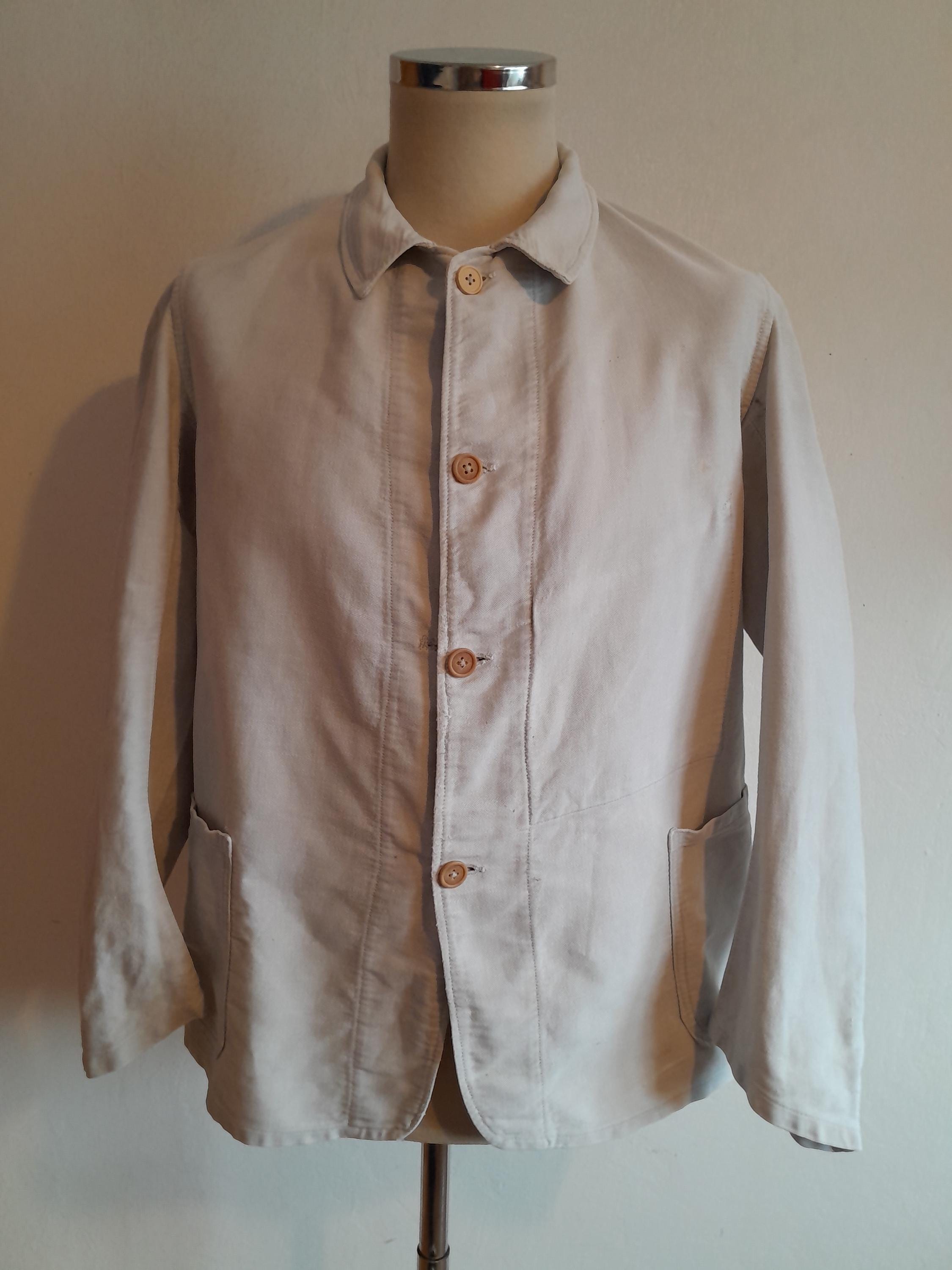 1930S French コットンストライプラペルドワークジャケット 1930S French コットンストライプラペルドワークジャケット