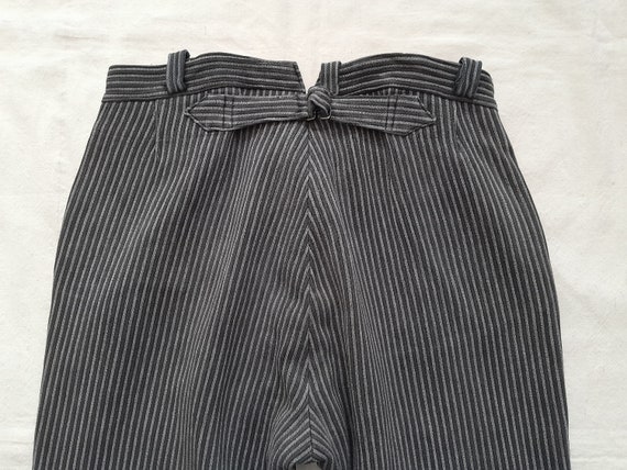 Vintage French striped chore pants salt & pepper … - image 5