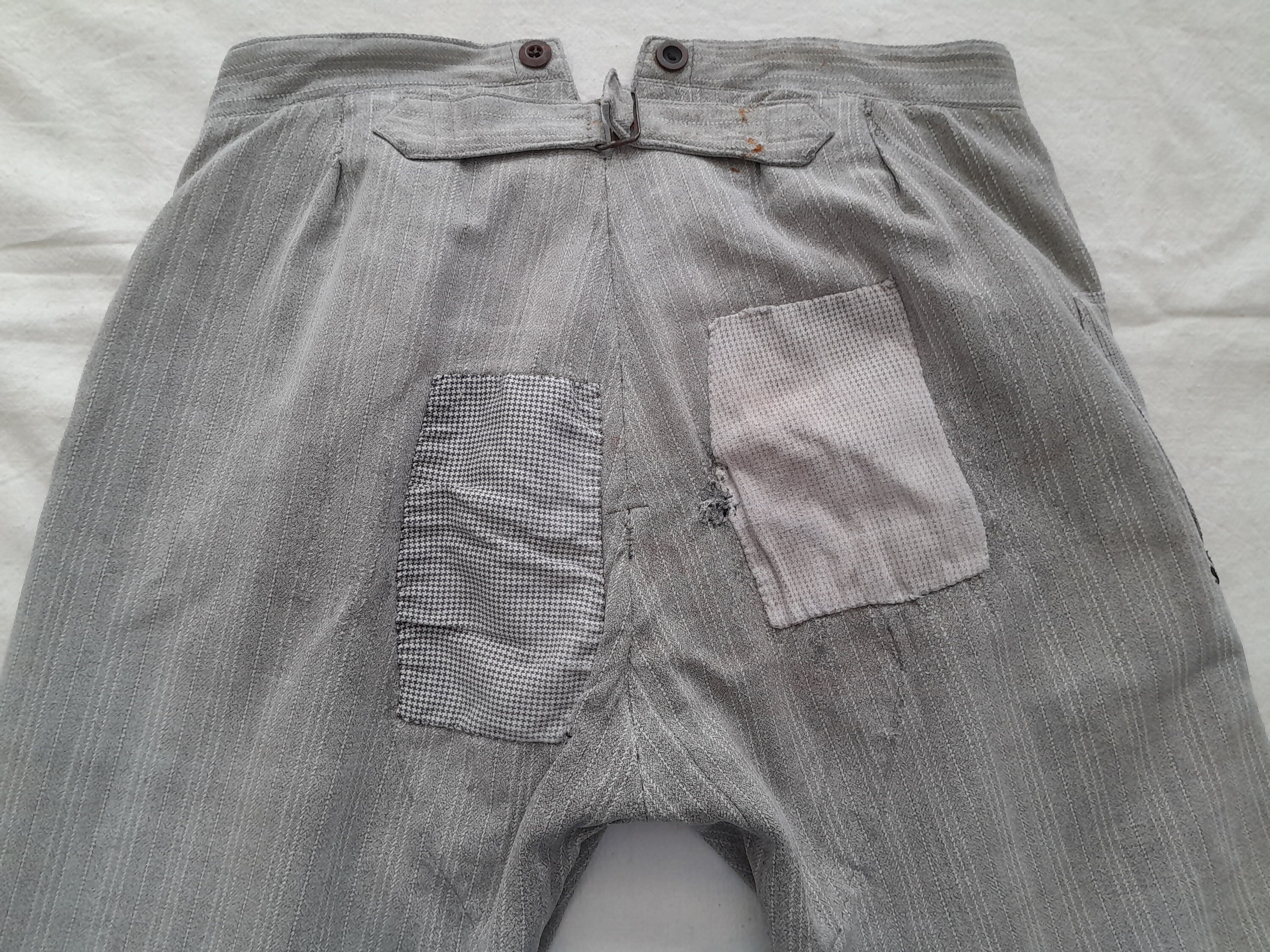 Vintage French Striped Chore Pants 1900s 1920s Antique Vintage French Striped Chore Pants 1900s 1920s Antique