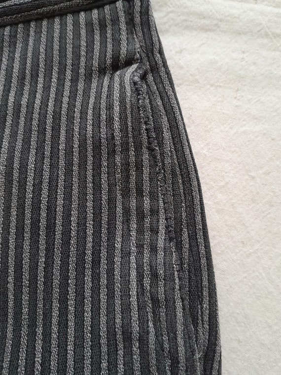 Vintage French striped chore pants salt & pepper … - image 10