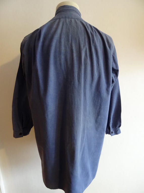 Vintage French Smock Shirt Chore Shirt 1940s 40s Indigo