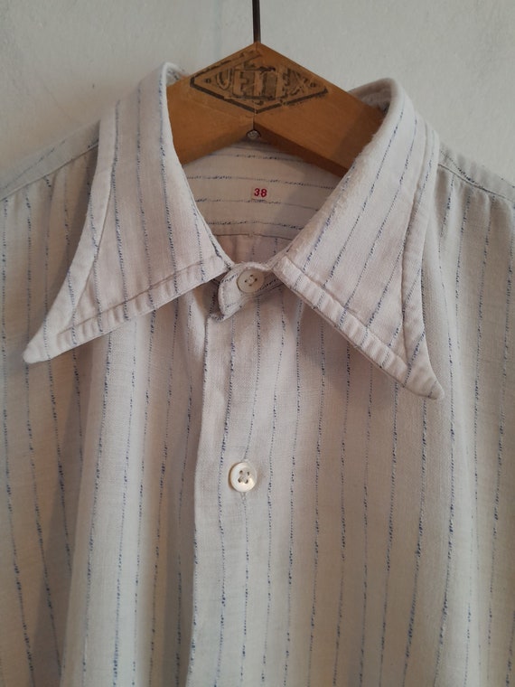 Vintage French smock shirt 1930s workwear smock s… - image 1