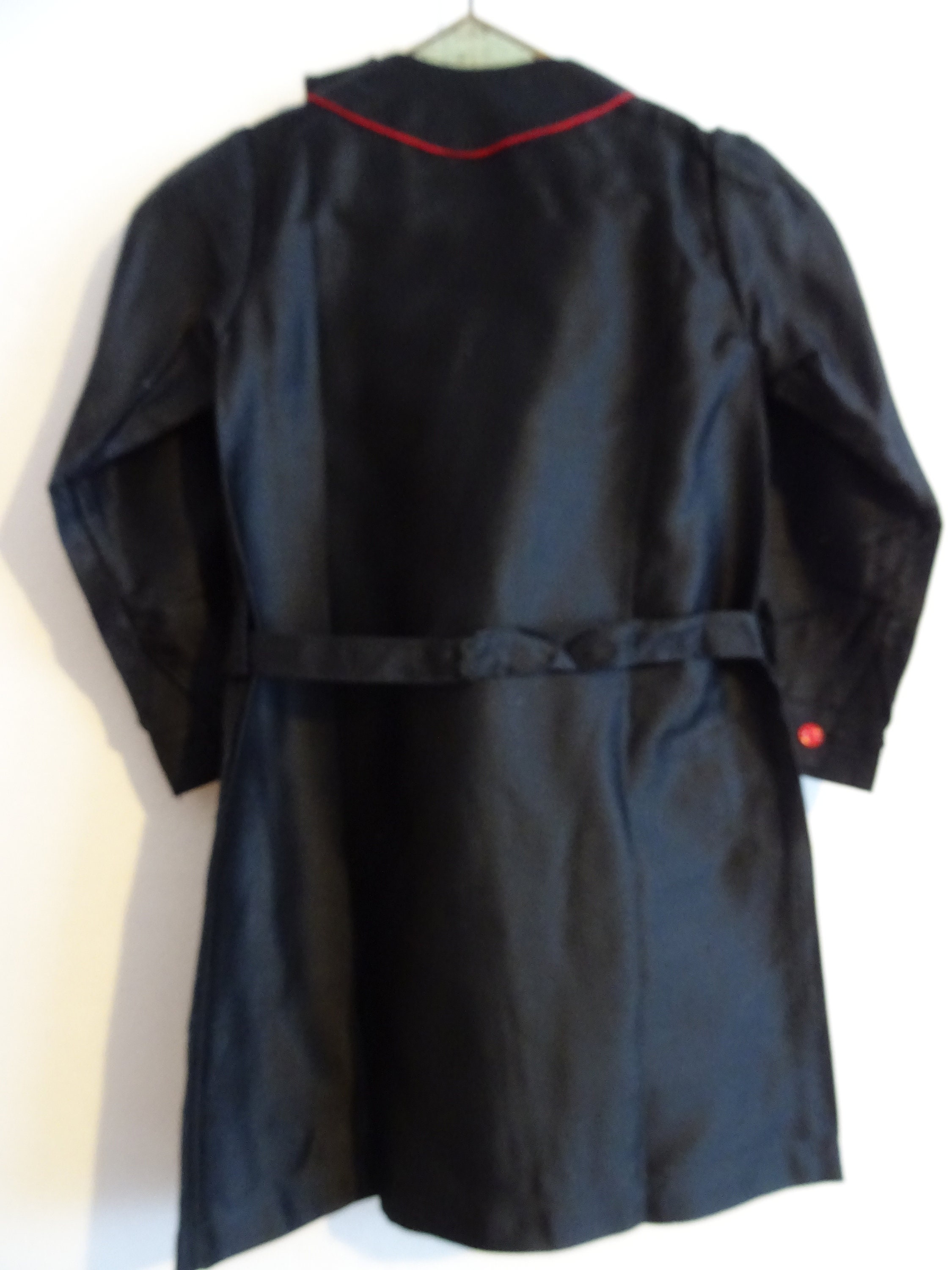 Vintage French Black Moleskin Dress Cotton Sateen NOS 40s Etsy