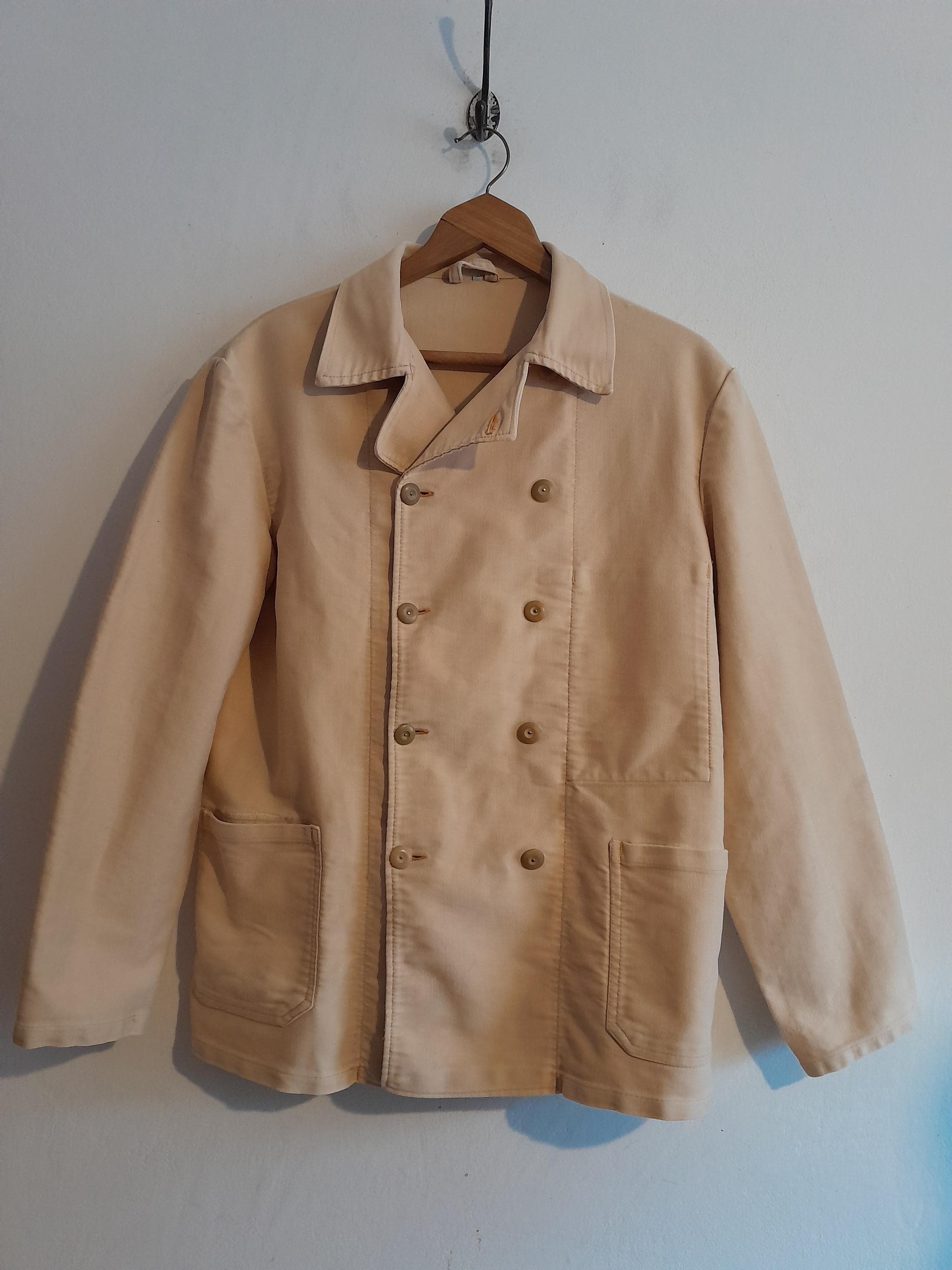 Vintage Double Breasted Moleskin Jacket - Etsy Vintage Double Breasted Moleskin Jacket - Etsy