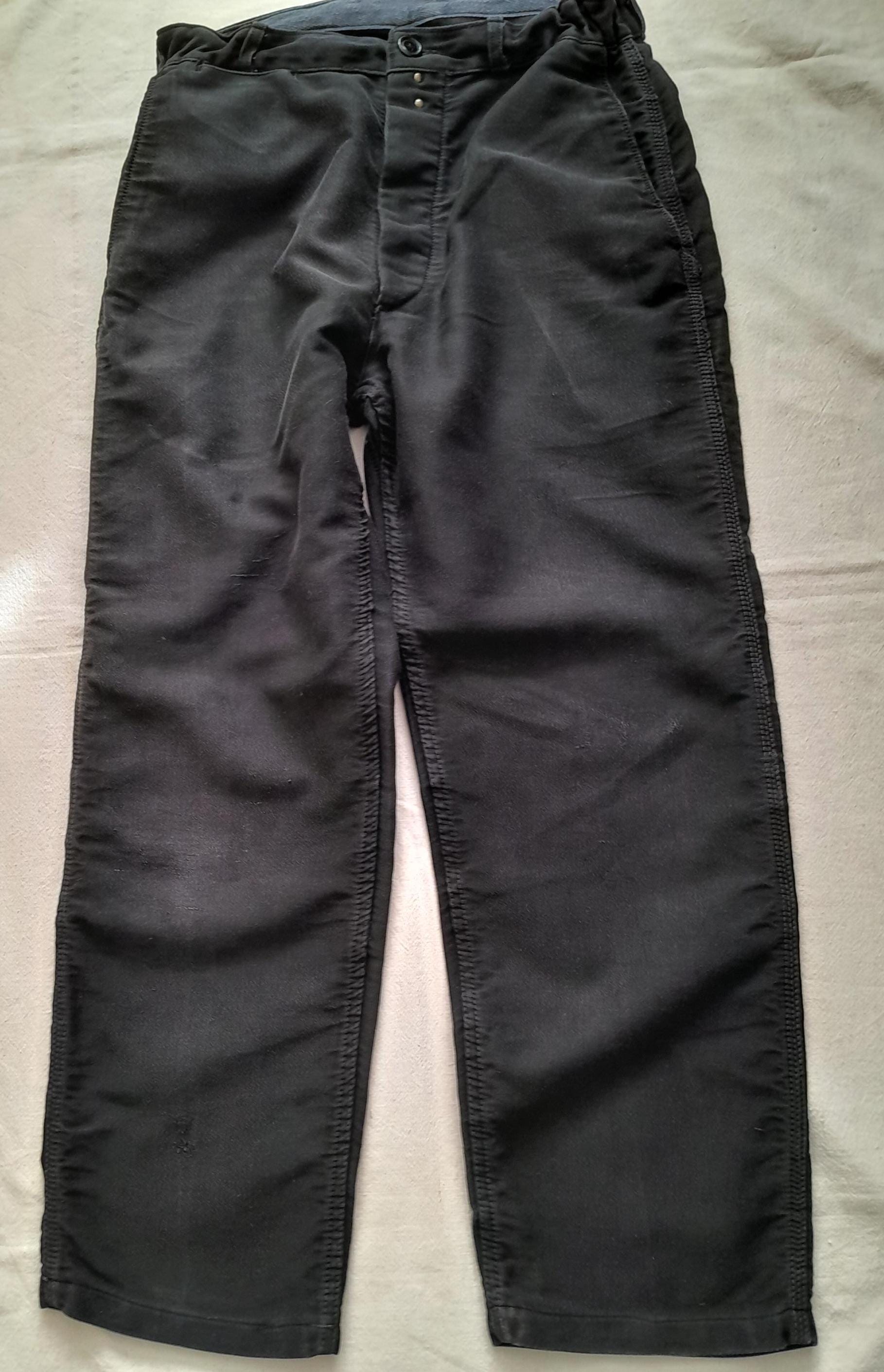 Le Laboureur ブラック モールスキン ワーク パンツ 42フランス製 古着 90年代 LE LABOUREUR フレンチワーク ブラックモールスキン