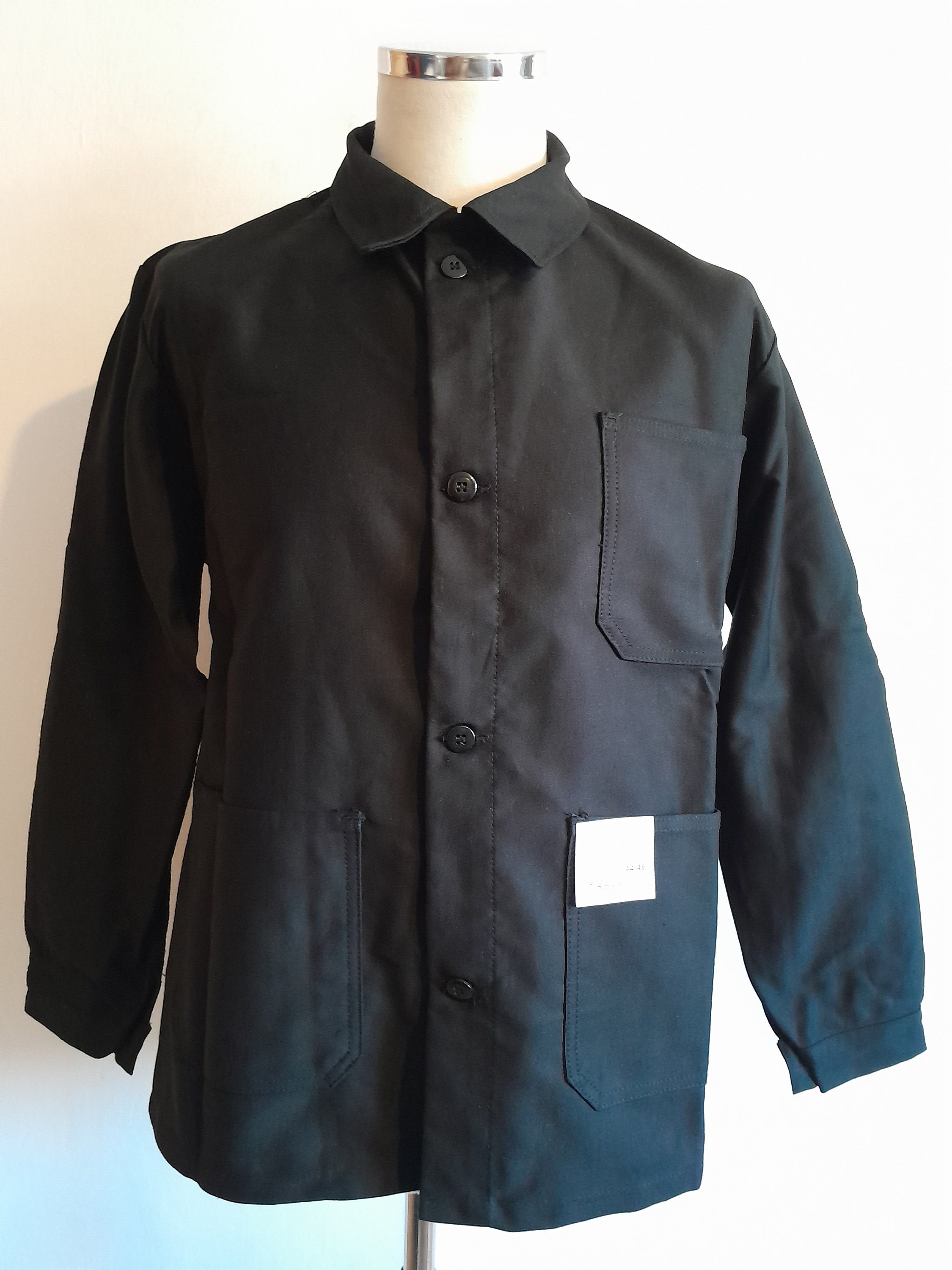 Vintage French Black Moleskin Chore Jacket Work Workwear Vintage French Black Moleskin Chore Jacket Work Workwear