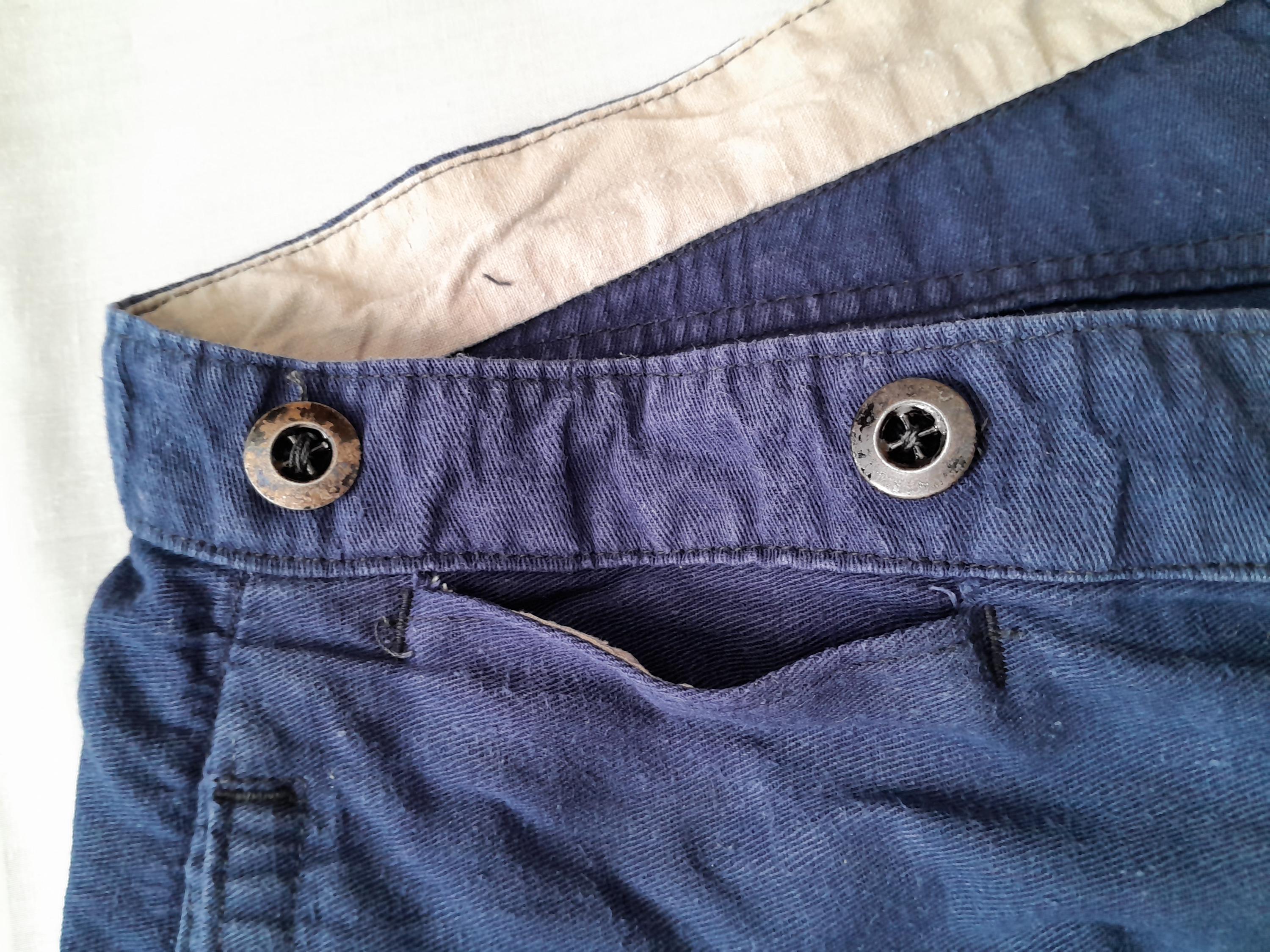 Vintage French Chore Pants: 1940s Indigo Cotton Workwear