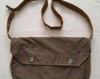 Vintage 1940s French Army Bag WW2 Musette Bread Hunting Messenger 