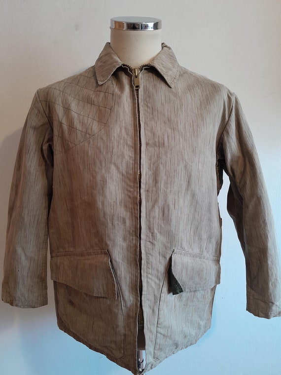 Vintage French Hunting Jacket 1960s Canvas Workwear (46