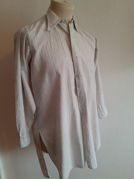 Vintage French smock shirt 1930s workwear smock s… - image 4