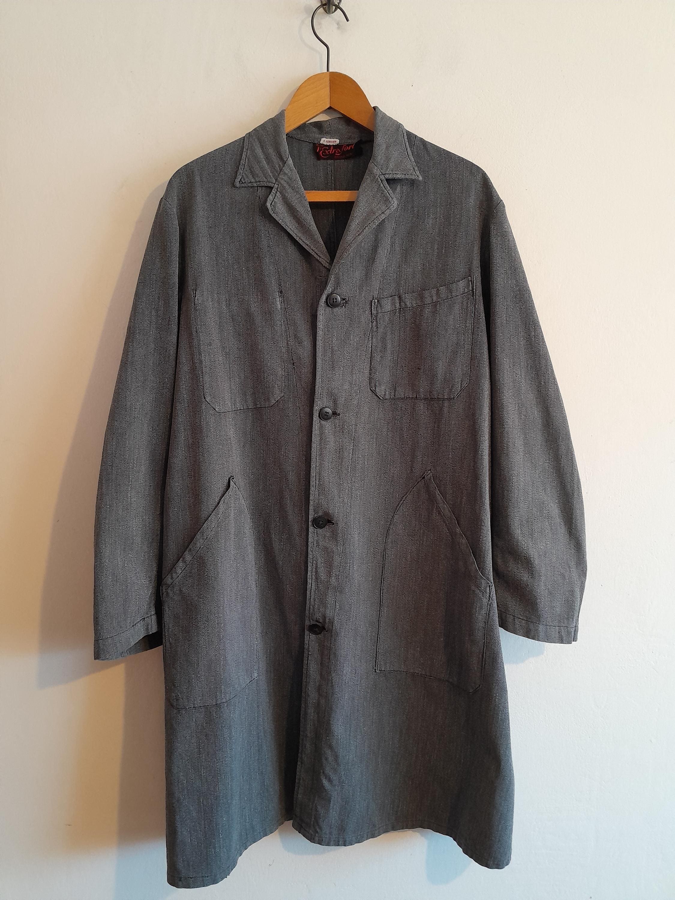 90s French ヴィンテージWork Atelier LOGO Coat Vintage Atelier Navy Coat 90s XL French Work Style Used | eBay
