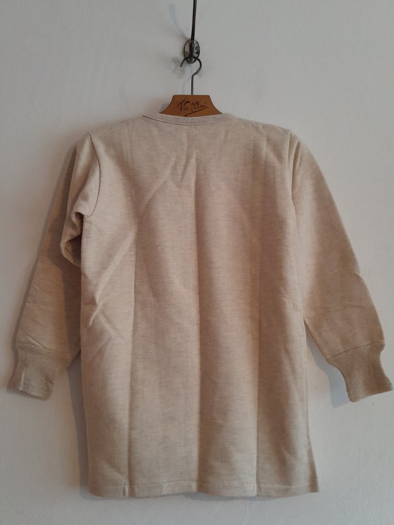 Vintage French henley shirt 50s 1950s Pasteur oat… - image 2