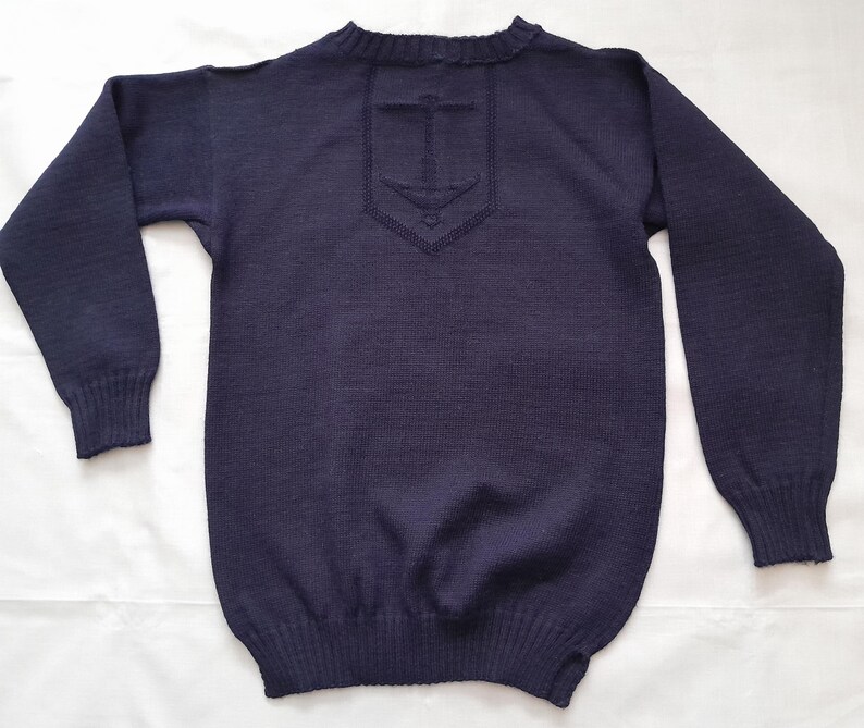 Vintage Gansey Jersey Sweater Anchor Mariner Pullover Oiled Wool
