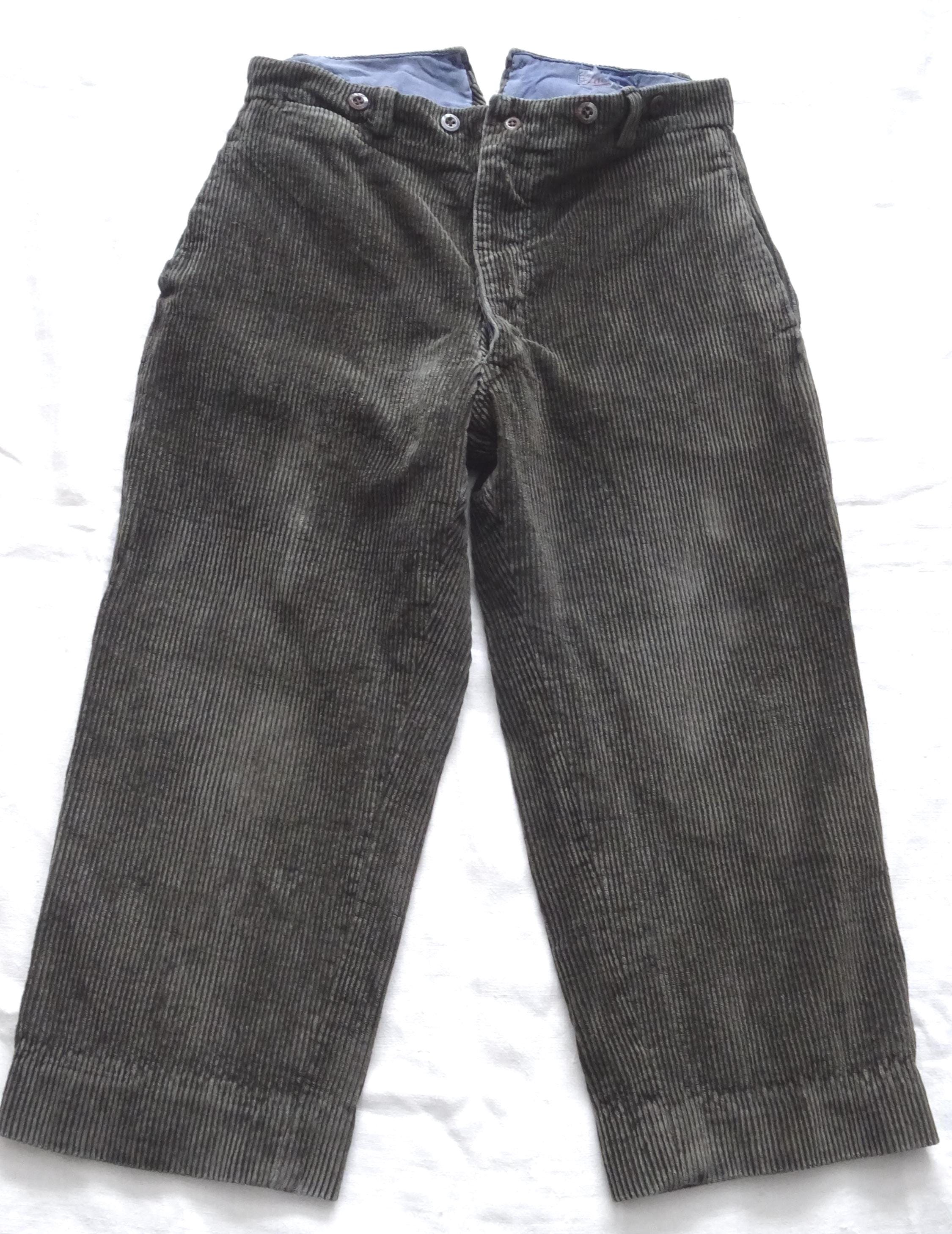 パンツ 50's FRENCH WORK Black Corduroy Trousers 40-50s French corduroy trousers