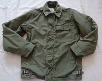 Vintage A2 deck jacket 1980s 80s US olive USN work army workwear