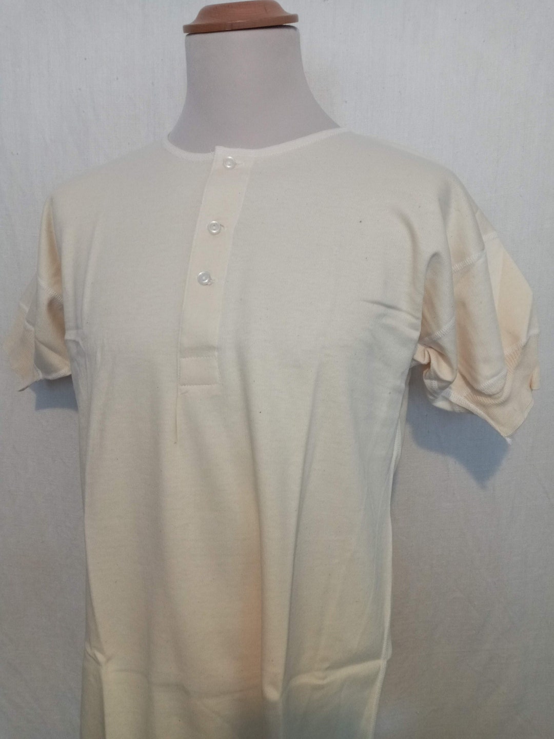Vintage Henley Undershirt Thermal 1960s 1979s Invicta Deadstock NOS