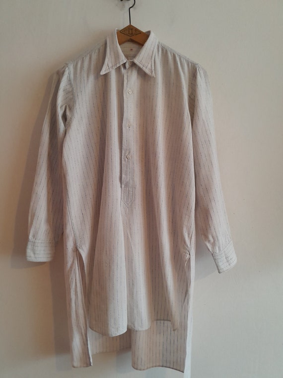 Vintage French smock shirt 1930s workwear smock s… - image 2
