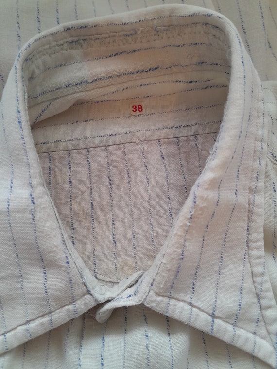 Vintage French smock shirt 1930s workwear smock s… - image 10