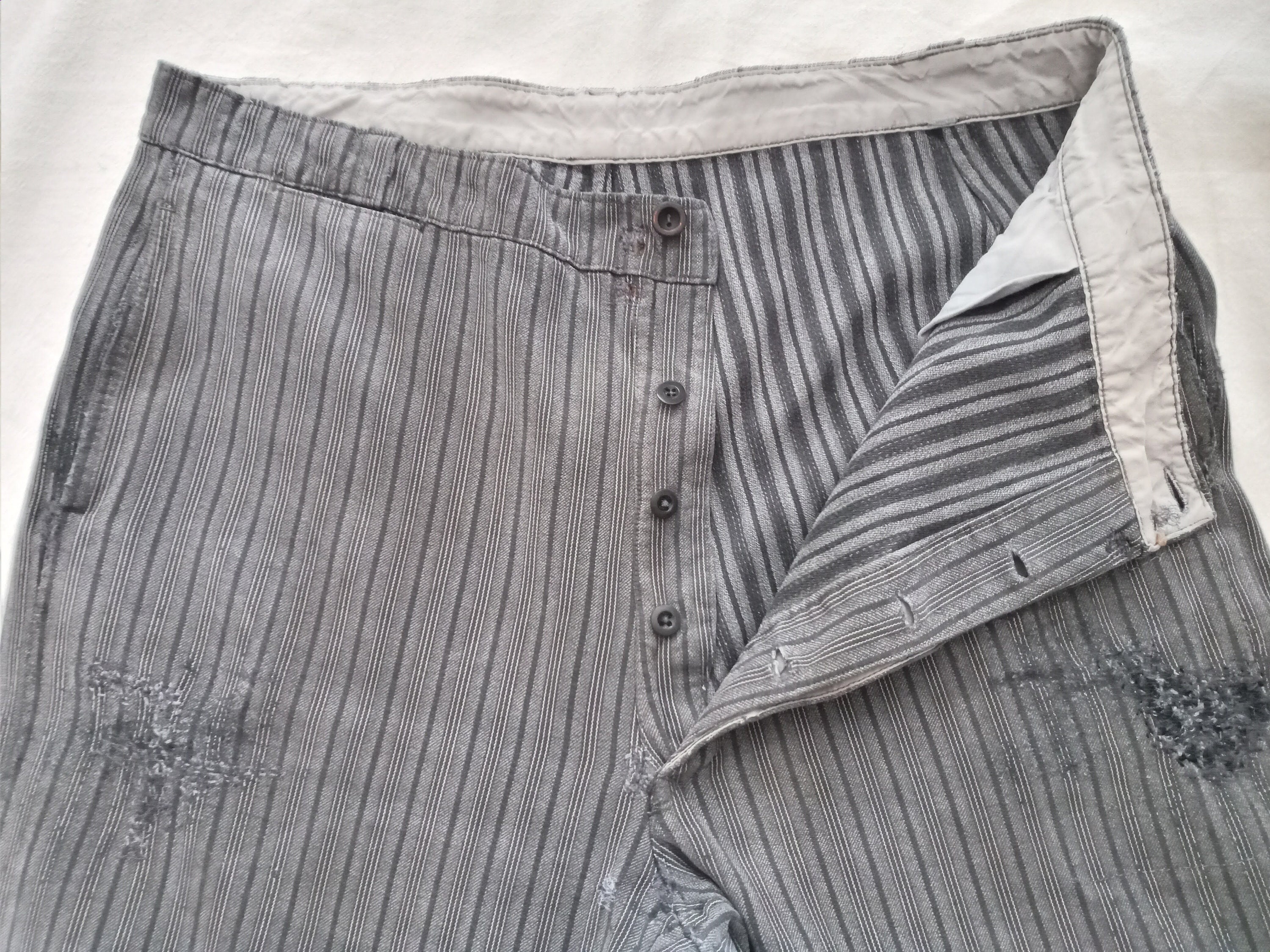 striped work trousers