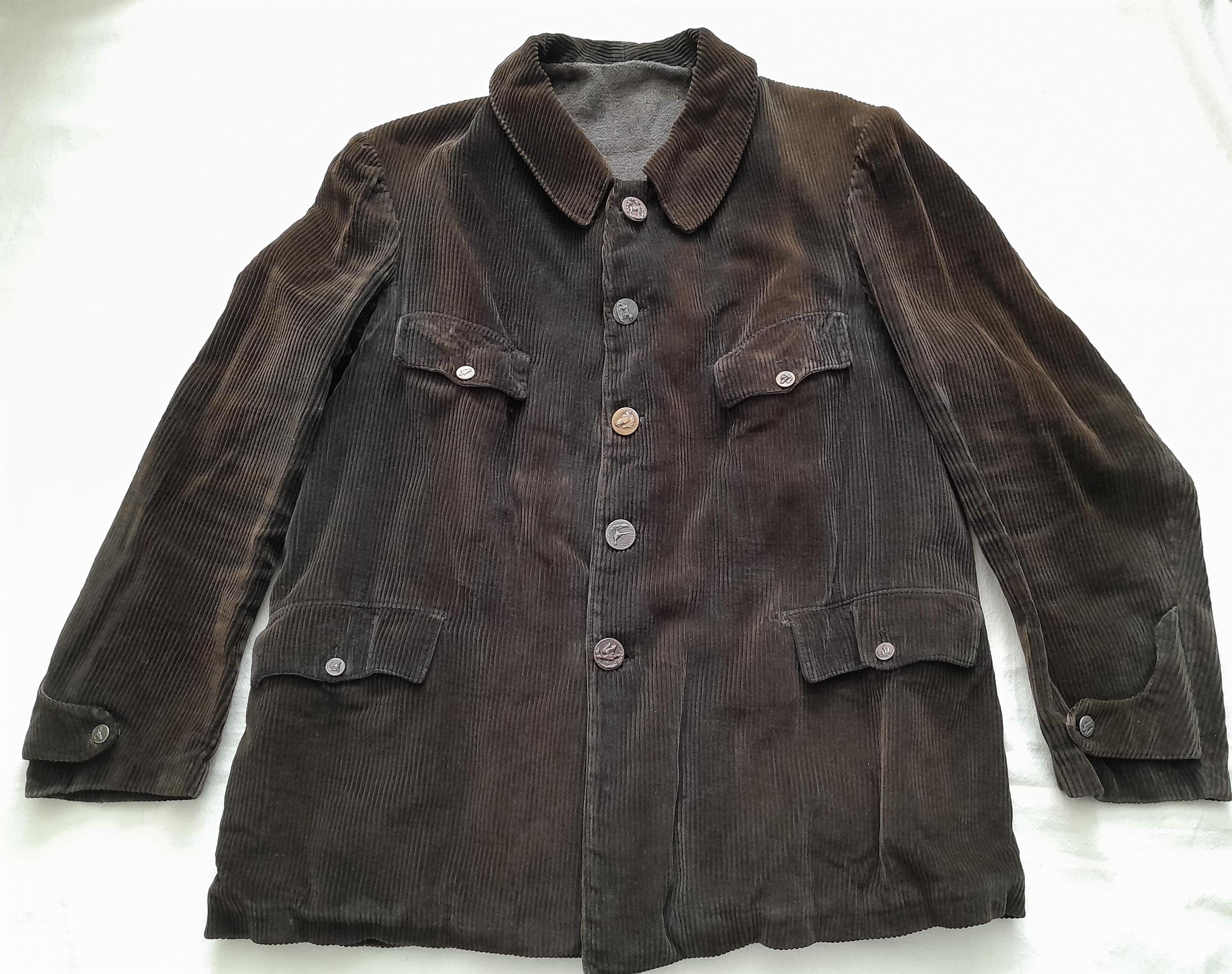 ジャケット・アウター 60's L'Esquimau corduroy hunting jacket Vintage Corduroy Jacket French Hunting Workwear Khaki Brown 1900