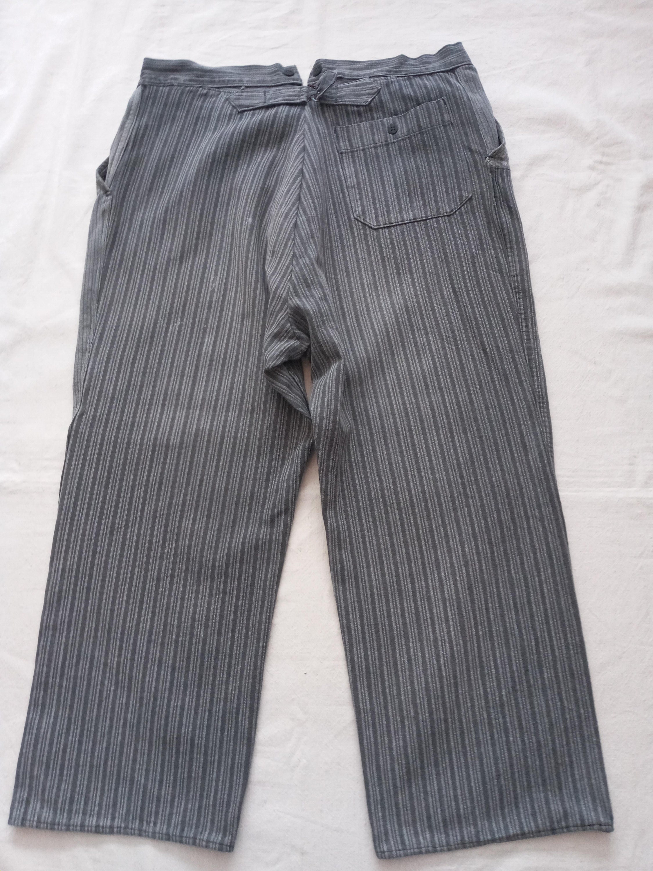 Vintage 1950s 1960s French Striped Chore Pants Le Beau-fort