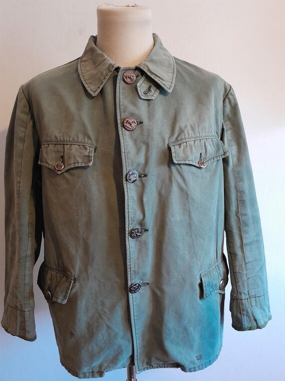 Vintage French Hunting Jacket 1950s Workwear La Favorite 