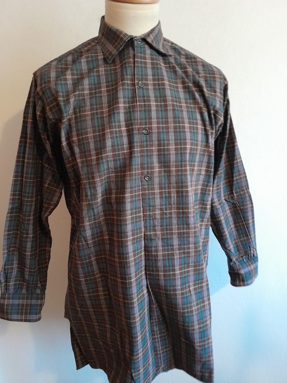 Vintage Frans boerenshirt dode inventaris karwei jaren 60 werkkleding Le Montfort Grand Teint kiel werk overhead popover werkkleding 46 borst gemeten Etsy Nederland