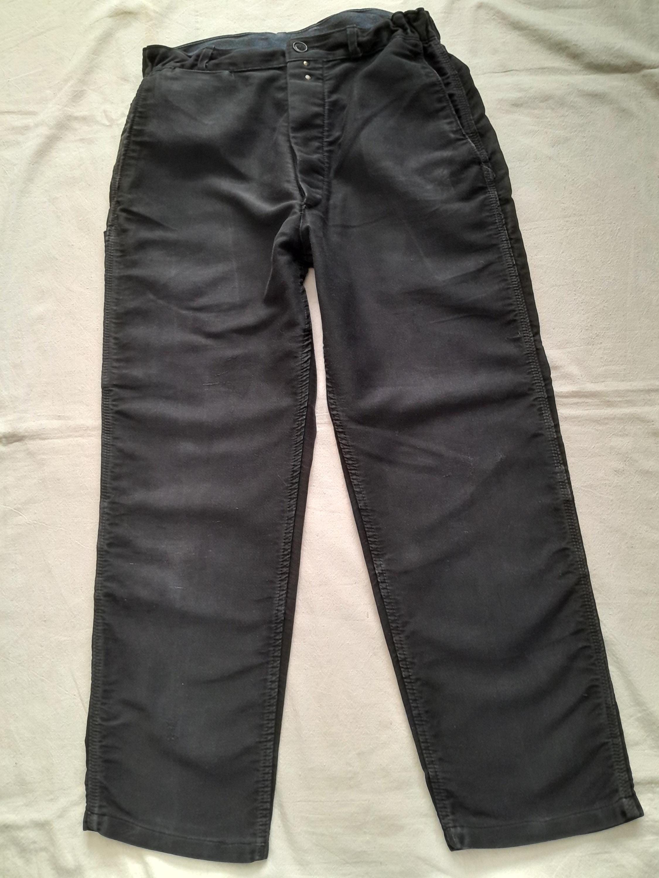 ヴィンテージ フレンチ ブラック モールスキン ワークパンツ