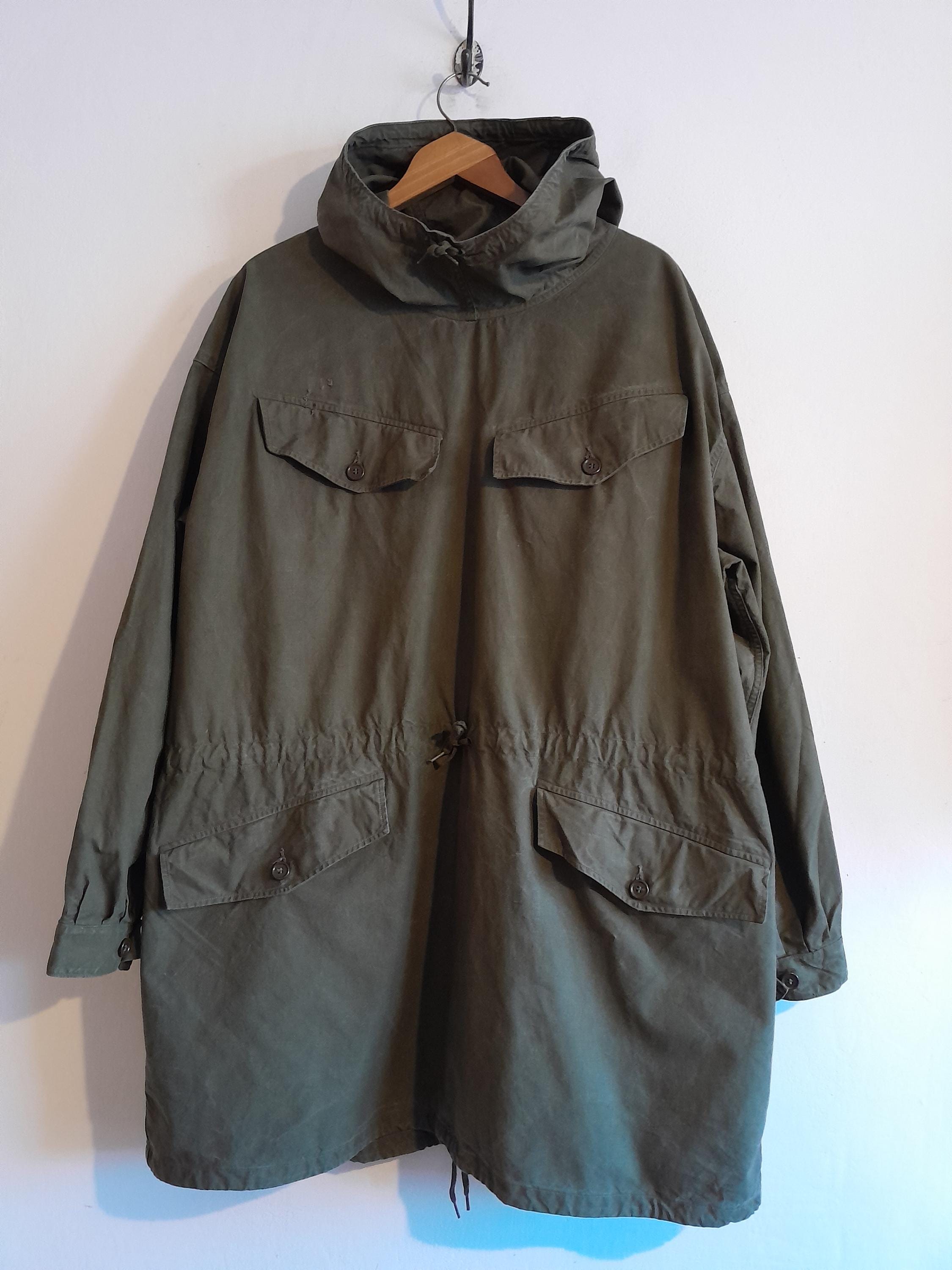 60s French Army Alpine Smock Parka VTG French Army M50 Black Over