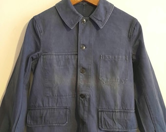 1950s Navy French Workwear Jacket - Made in England- Navy Blue
