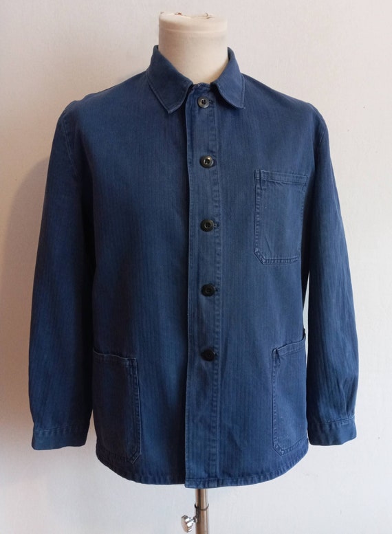 Vintage European chore jacket workwear indigo HBT 