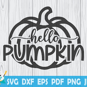 Hallo Pompoen SVG, Afdrukbare Vector, Silhouet, Circut gesneden bestand, Instant Download, Commercieel Gebruik
