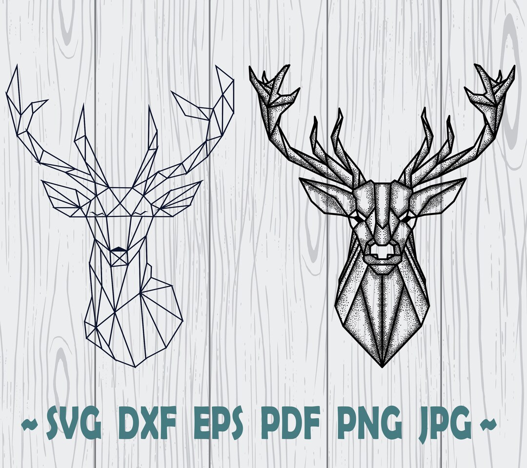 2 Geometric Deer SVG , Dxf, Eps , Png ,jpg, Pdf, Cricut, Commercial Use