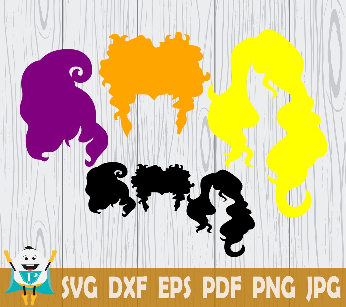 Hocus Pocus SVG Sanderson Sister Hair Silhouette Black and Etsy