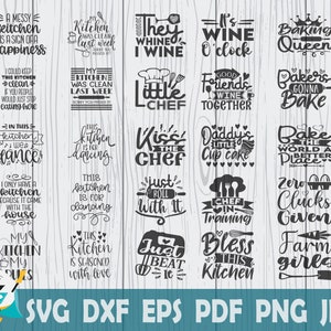 Kitchen Bundle SVG, Printable Vector ,Cricut , Cut File, Instant Download , Commercial Use