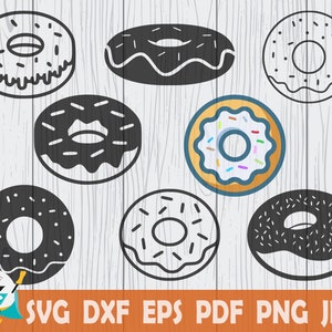 Donuts SVG,Layered ,  Printable Vector ,Silhouette, Circut cut file,  Instant Download , Commercial Use