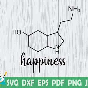 Felicidad SVG, Fórmula Química , Vector Imprimible ,Cricut ,Archivo de Corte, Silueta , Descarga Instantánea, Uso Comercial!
