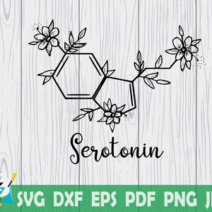Serotonin SVG, Chemical Formula , Printable Vector ,Cricut ,Cut File, Silhouette , Instant Download , Commercial Use!