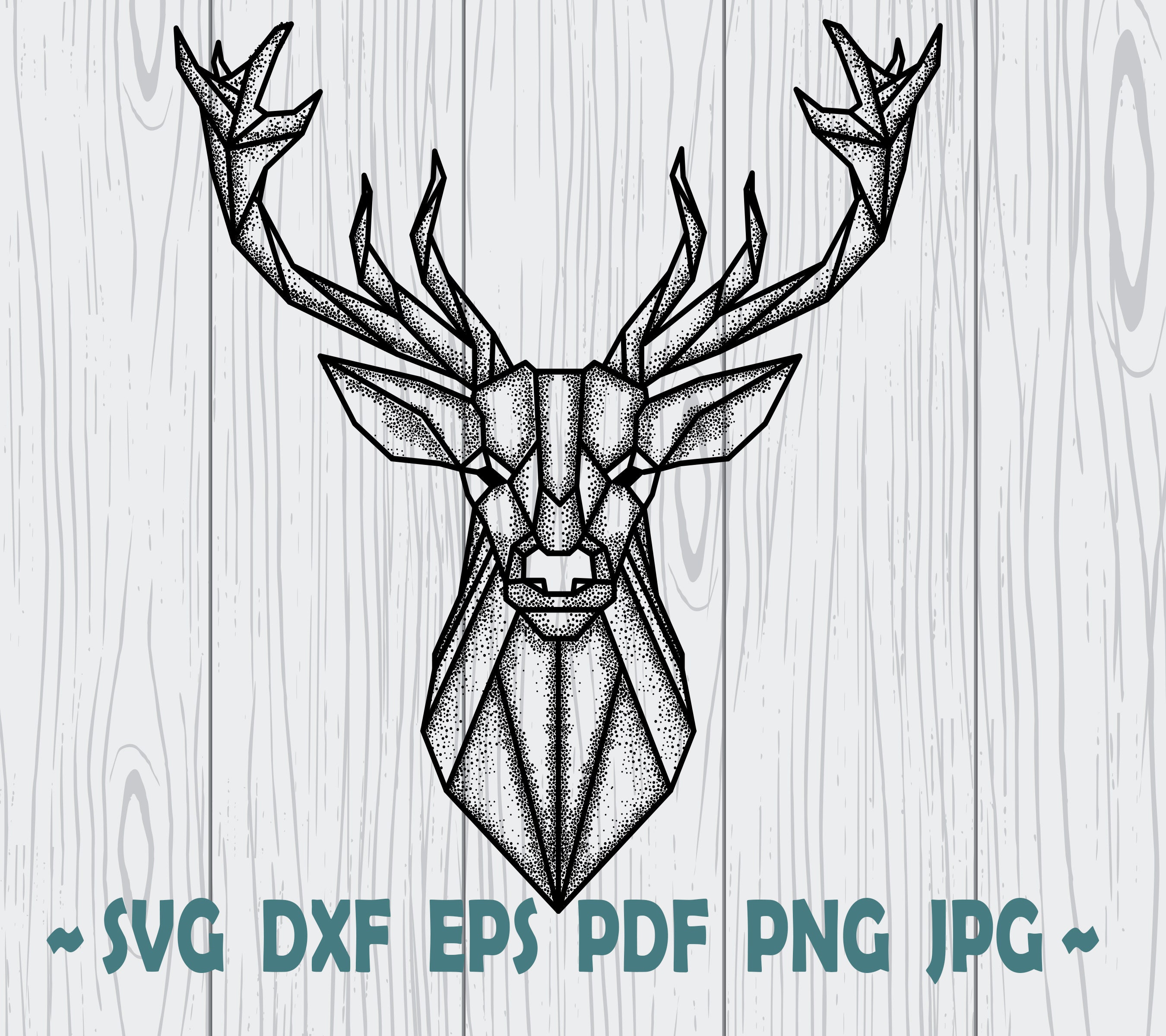 2 geometrische Hirsch SVG Dxf Eps Png Jpg pdf Cricut | Etsy