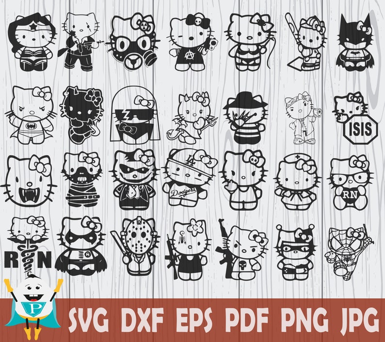 28 Hello Kitty SVG Cut File Printable Vector Cricut Etsy