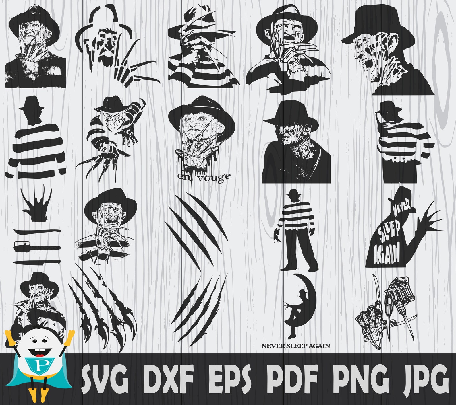 20 Freddy Krueger SVG Cut File Printable Vector Cricut | Etsy