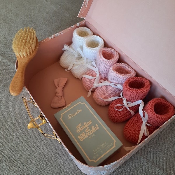 Bottons bébé, chaussons  bébé Terracotta en laine Fonty 100% mérinos