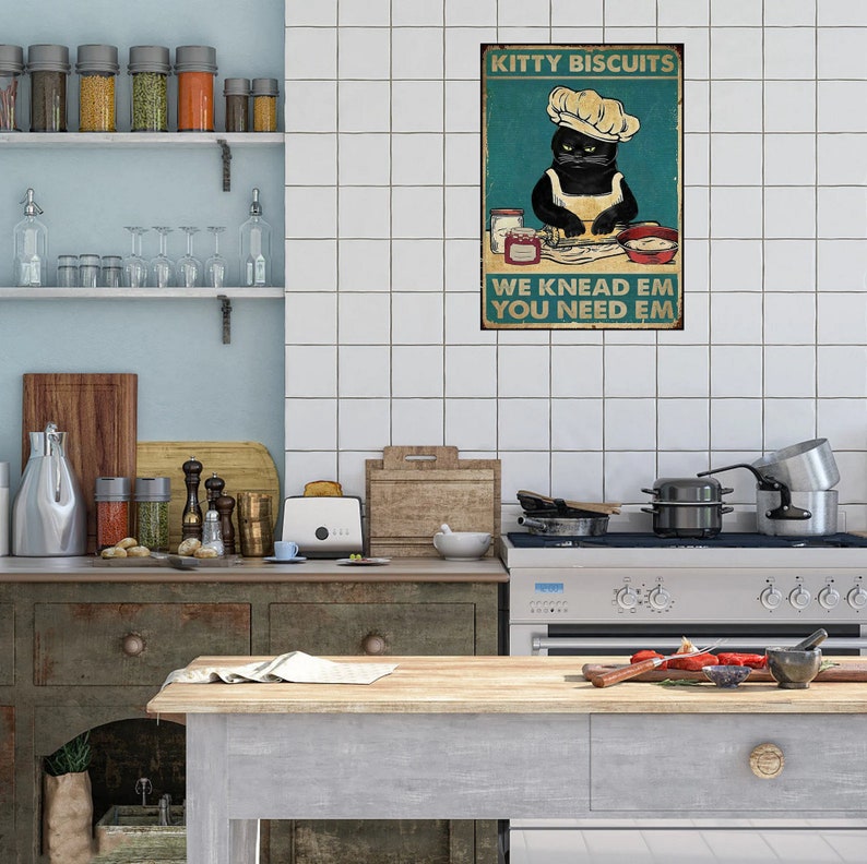 Kitty Biscuits Aluminum Cat Sign. We Knead Em You Need Em Etsy