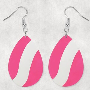 Colorado Spinner Blade Stripped Teardrop Earrings. Five Colors To Choose From. Double Sided Earrings.