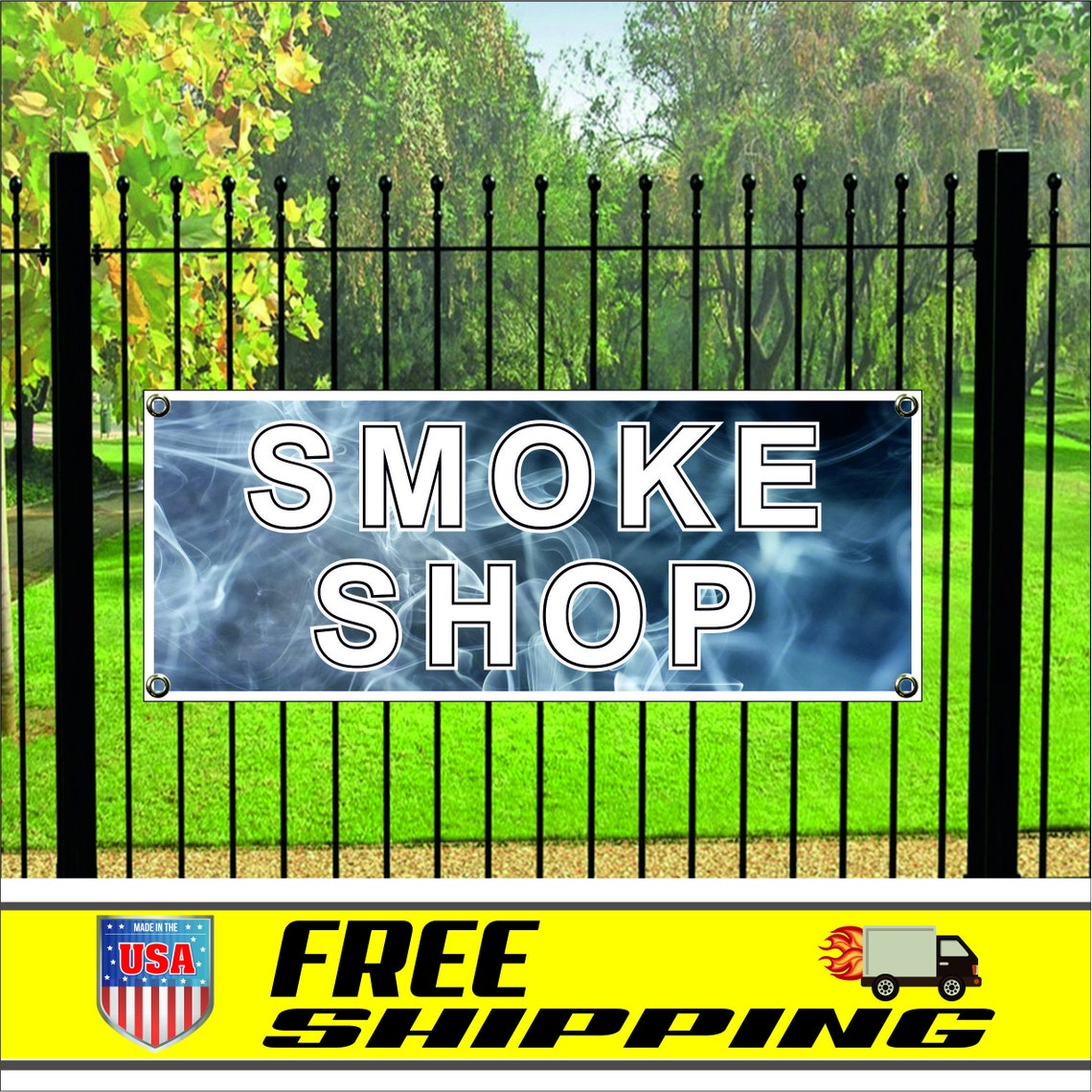 SMOKE SHOP Advertising Vinyl Printed BannerFlag | Etsy