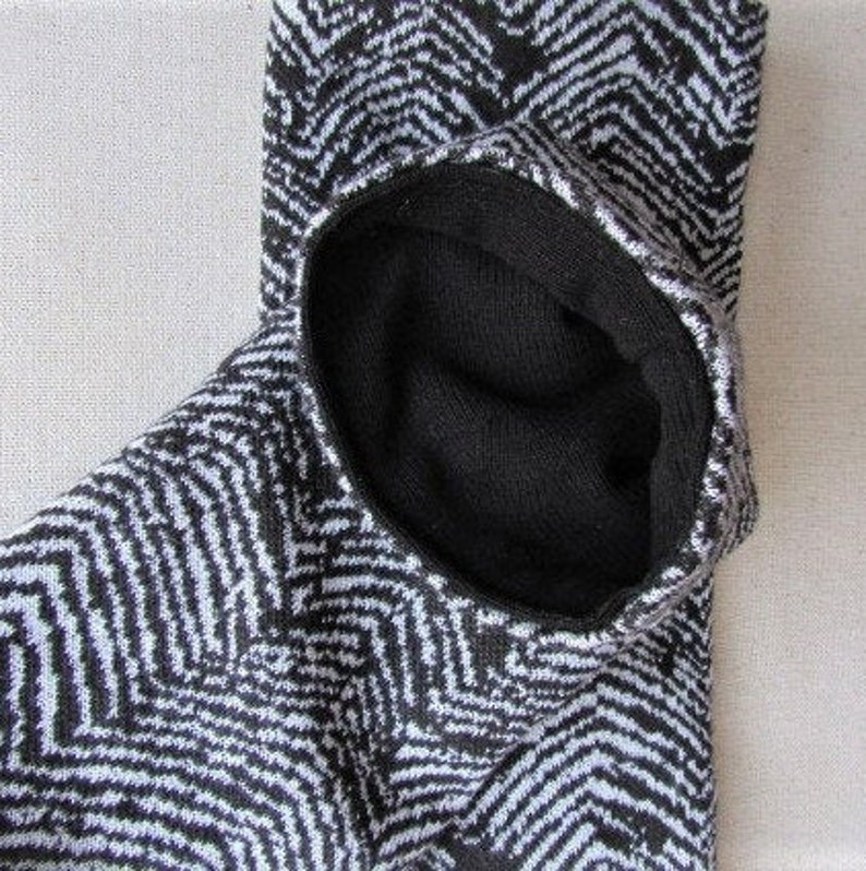 gift for her fingerless gloves womens accessories mittens Black and white pattern arm warmers wrist warmers