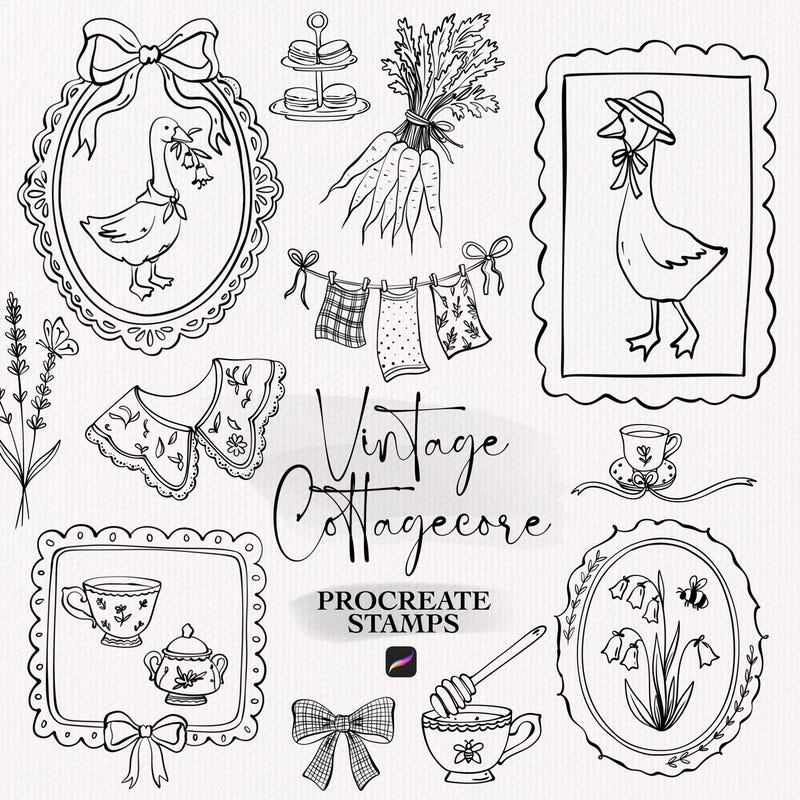 Cottagecore Stamp Set - Etsy